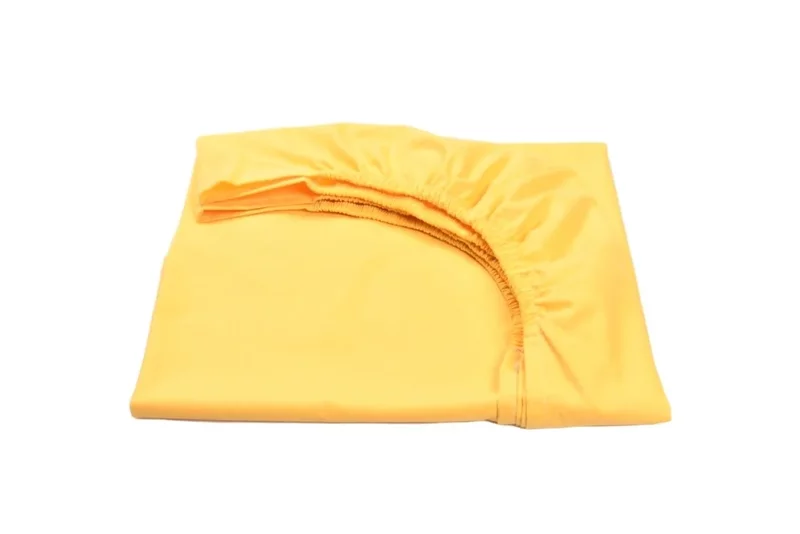 Cearsaf pat bumbac 100% culoare galben 90x200x10 cm